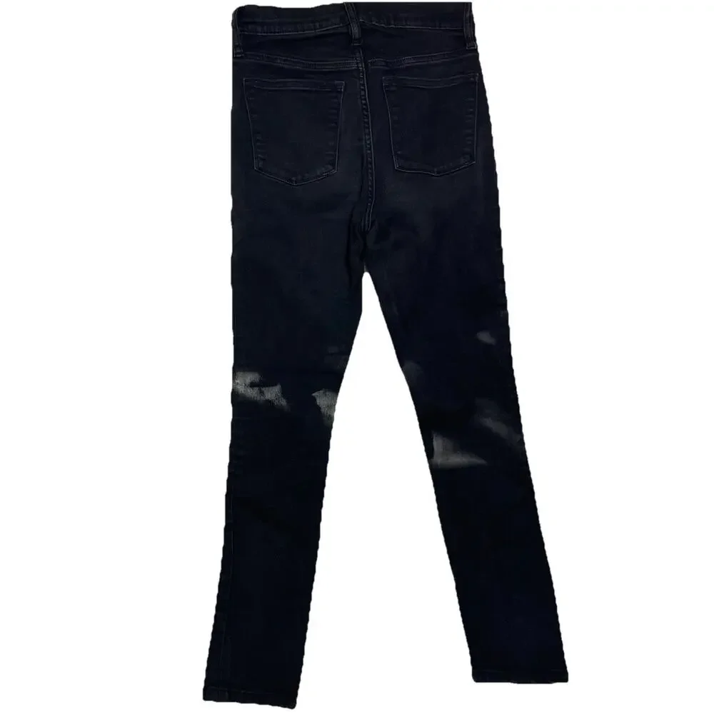 J Crew Jeans Women’s 26 Black High Waist Jeans Straight Denim